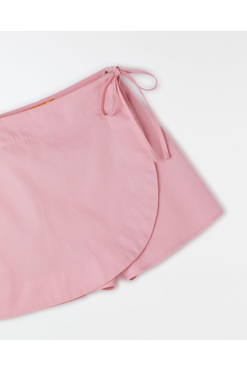 Short Saia Liso Rosa