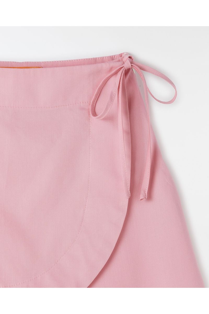Short Saia Liso Rosa