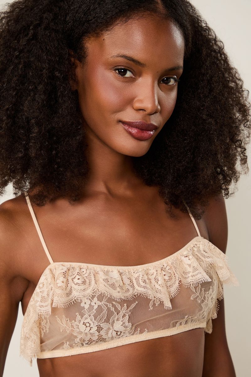 Top De Renda Com Babados Intimates
