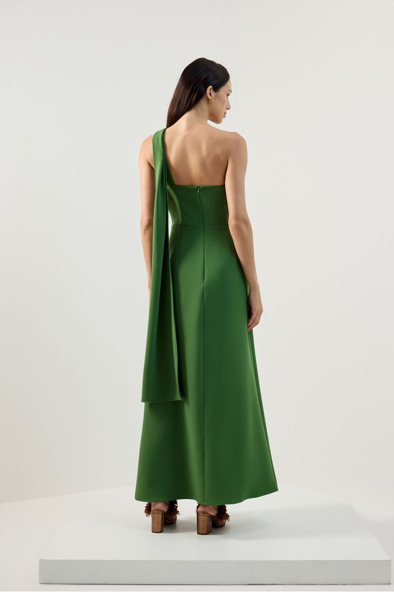 Vestido festa ombro só verde alecrim
