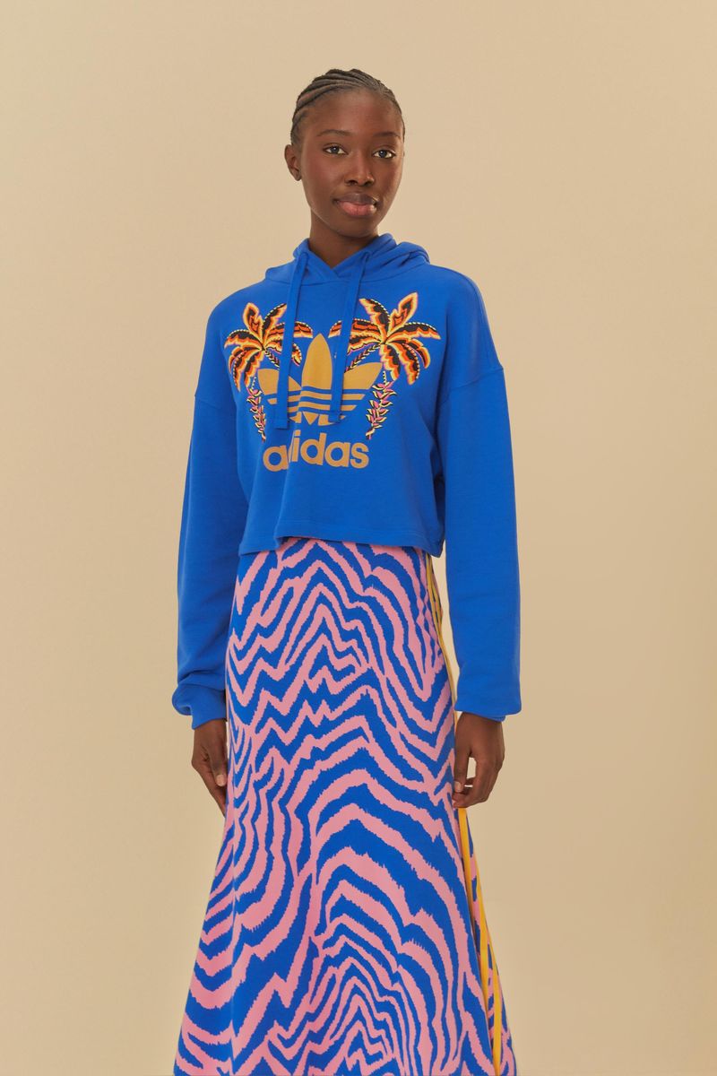 Saia Midi Adidas Tropical Oasis Azul