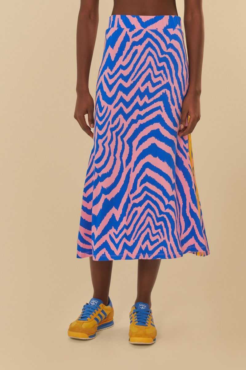 Saia Midi Adidas Tropical Oasis Azul