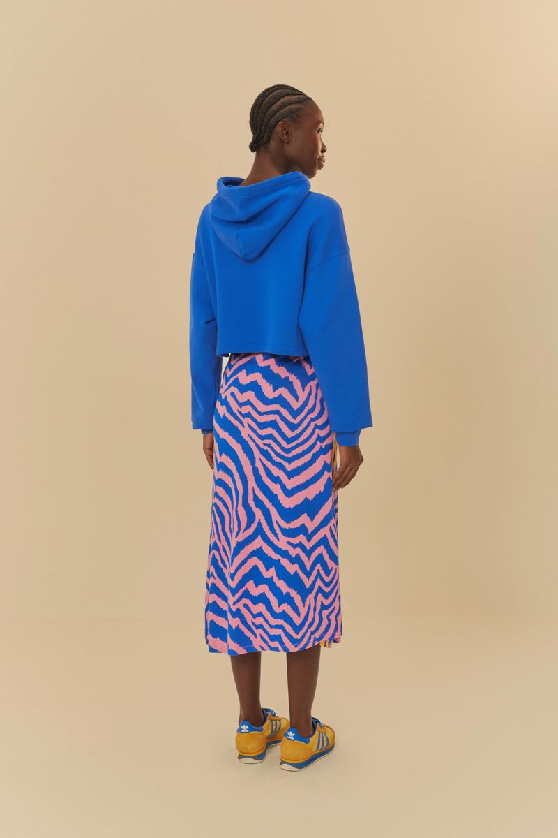 Saia Midi Adidas Tropical Oasis Azul