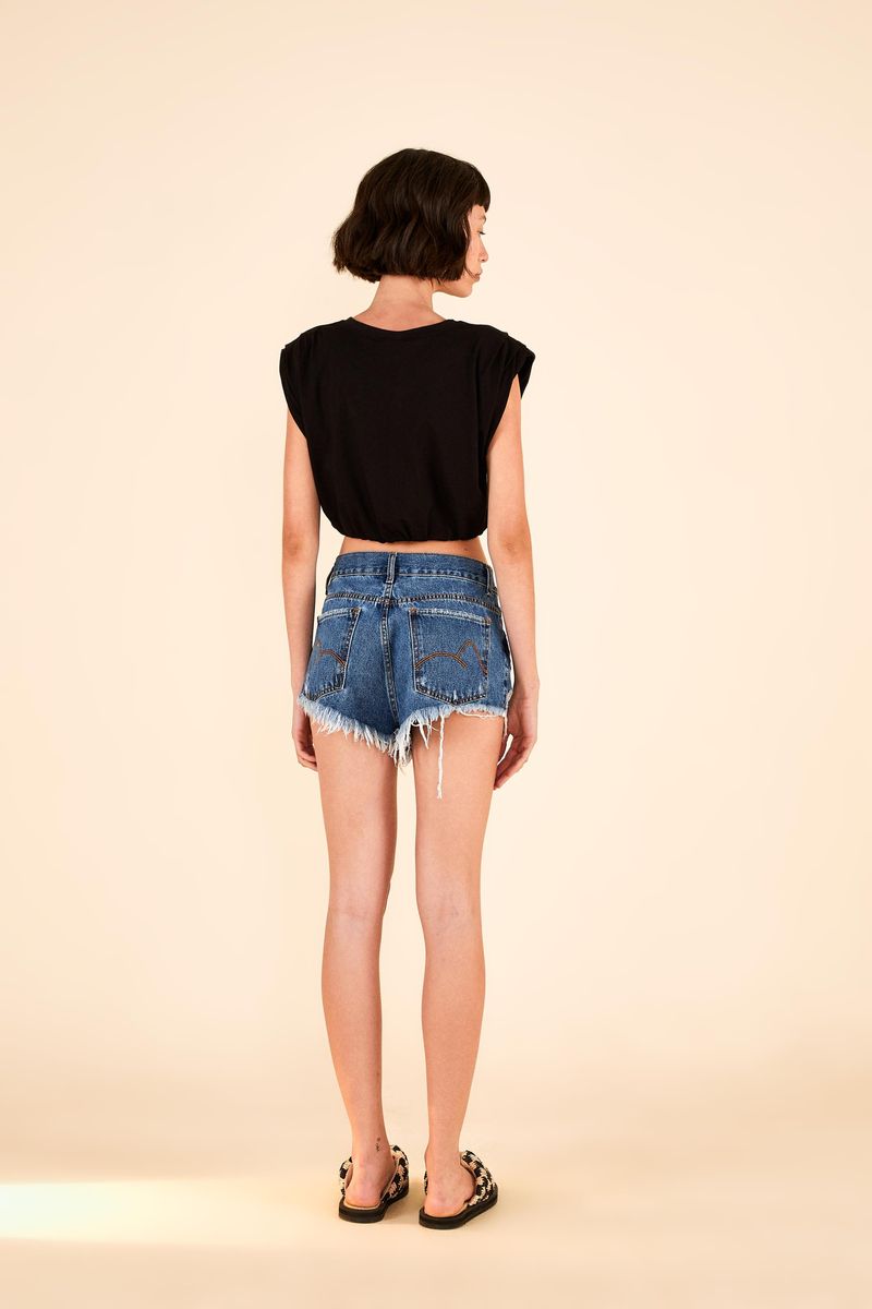 Short Jeans Baixo Pockets
