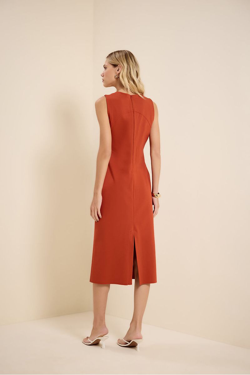 Vestido bolso detalhe estruturada terracota