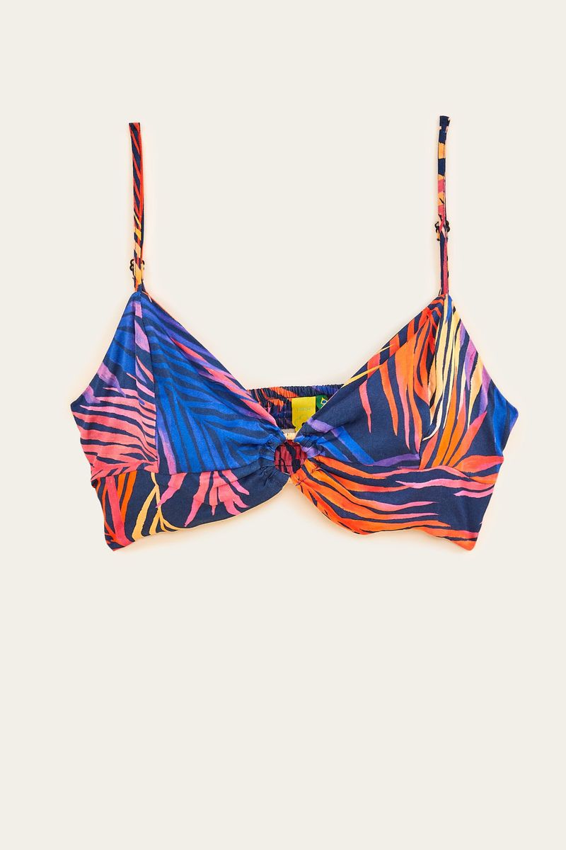Top Argola Estampado Folhagem Sossego