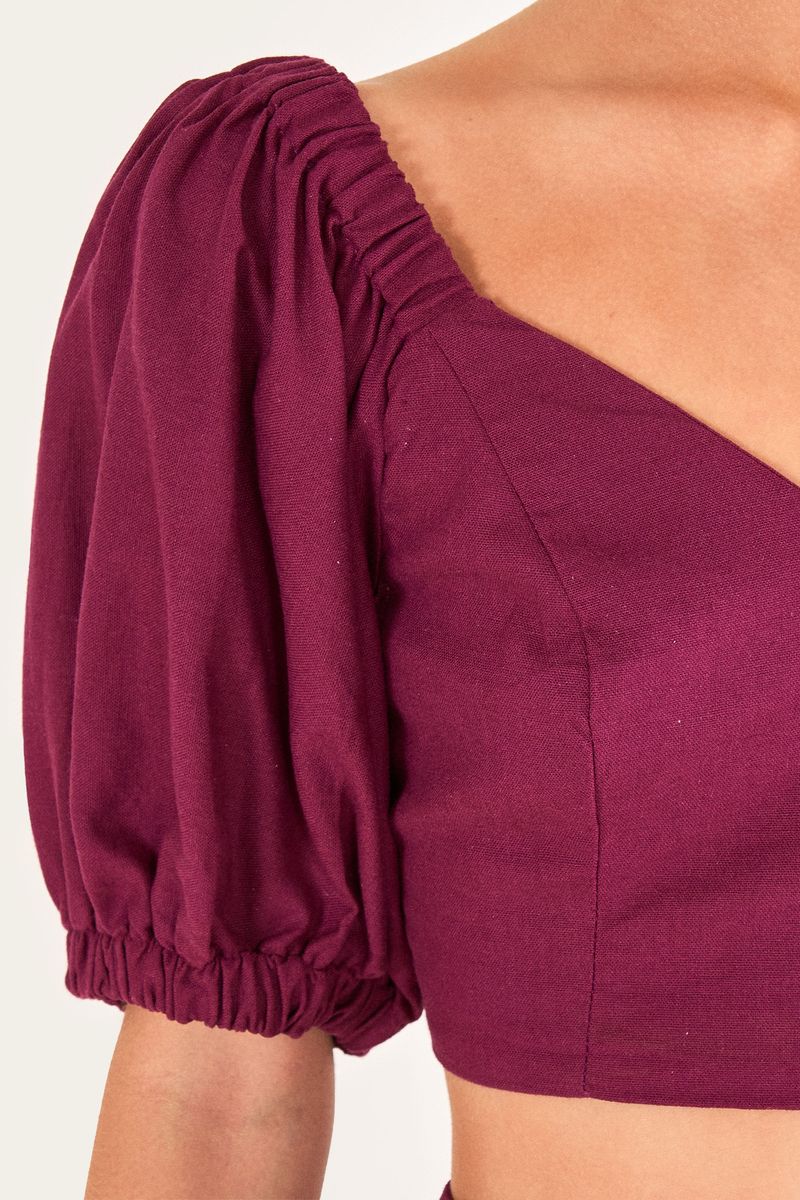 Blusa Cropped Elástico Costas