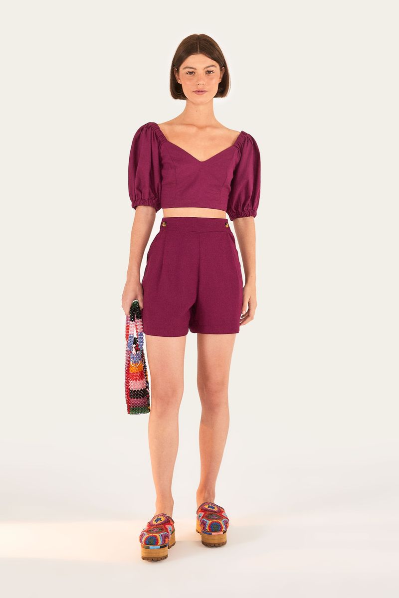 Blusa Cropped Elástico Costas
