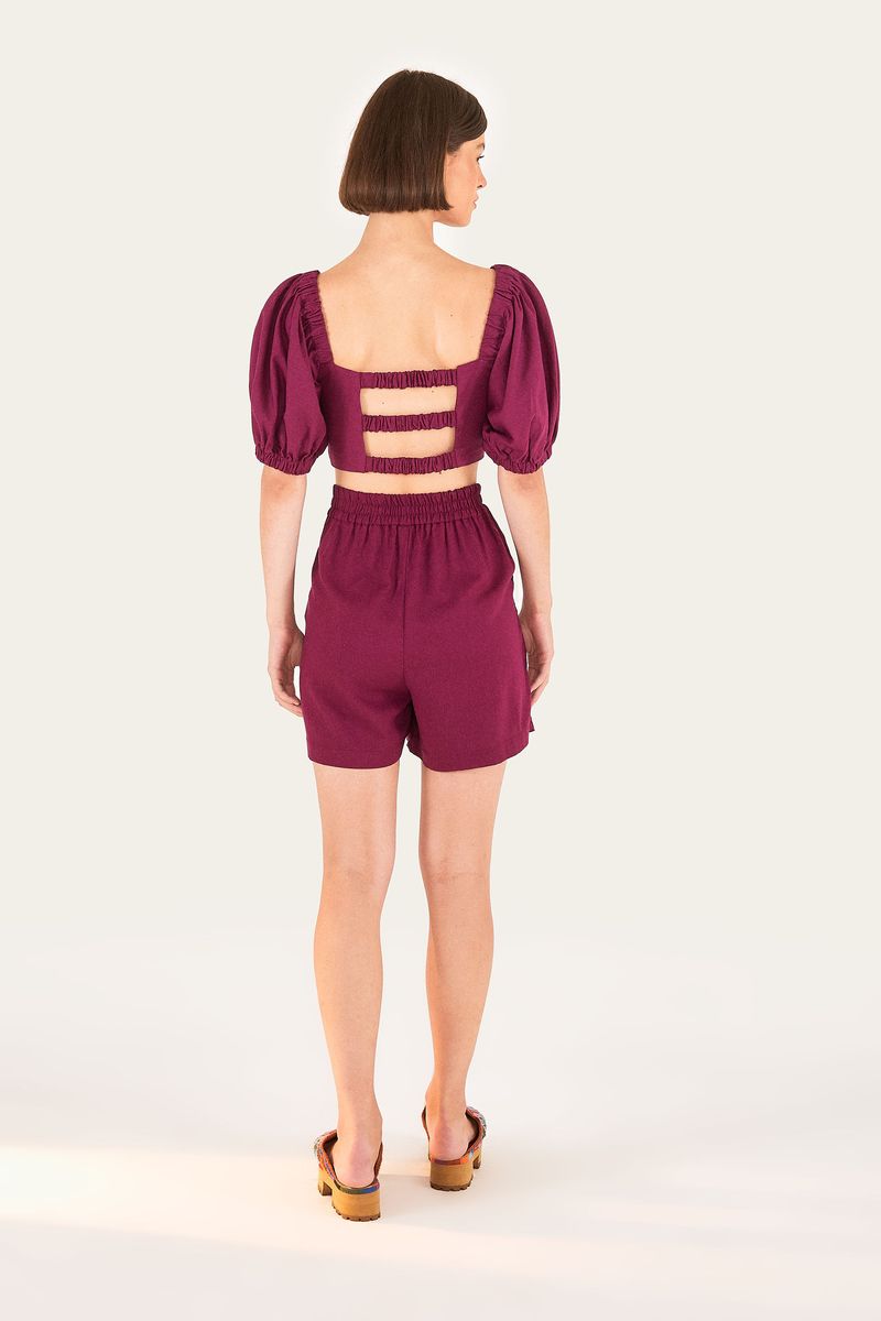 Blusa Cropped Elástico Costas