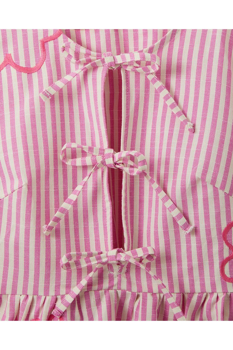 Blusa Fio Tinto Listrado Bordado