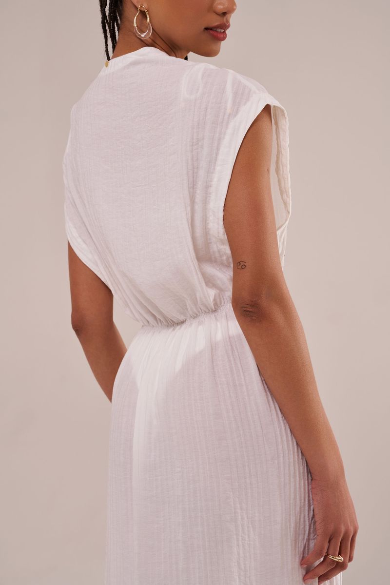 Saída Manga Curta Mykonos Rayon Off White