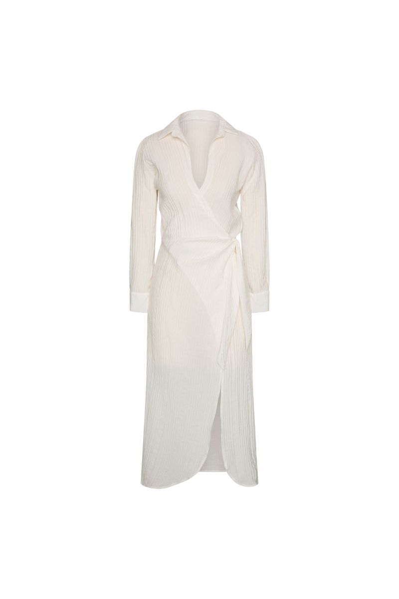 Saída Longa Mykonos Manga Longa Rayon Off White