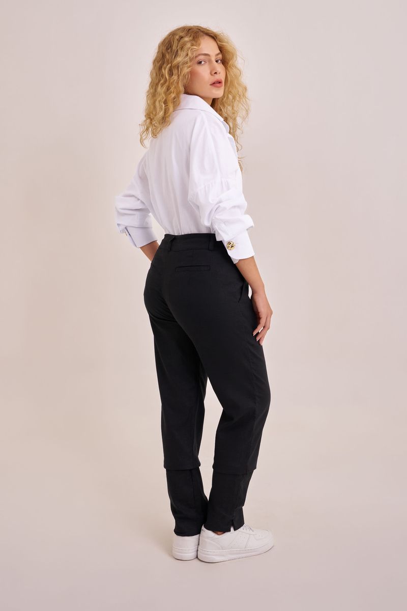 Calça Ciclos Linho Cigarrete Preta