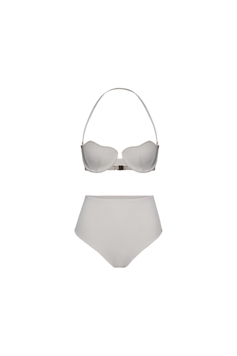Conjunto Biquíni Top E Hot Pant Conchas Off White
