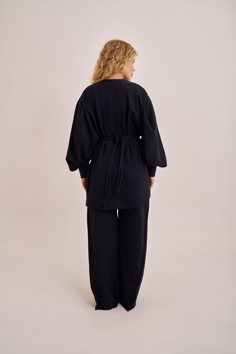 Kimono Moletom Matelassê Preto