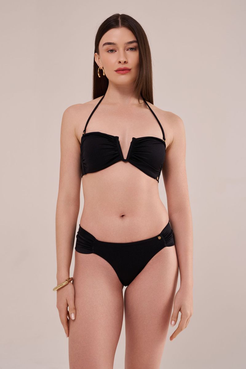 Top Biquíni V Camille Basic Preto