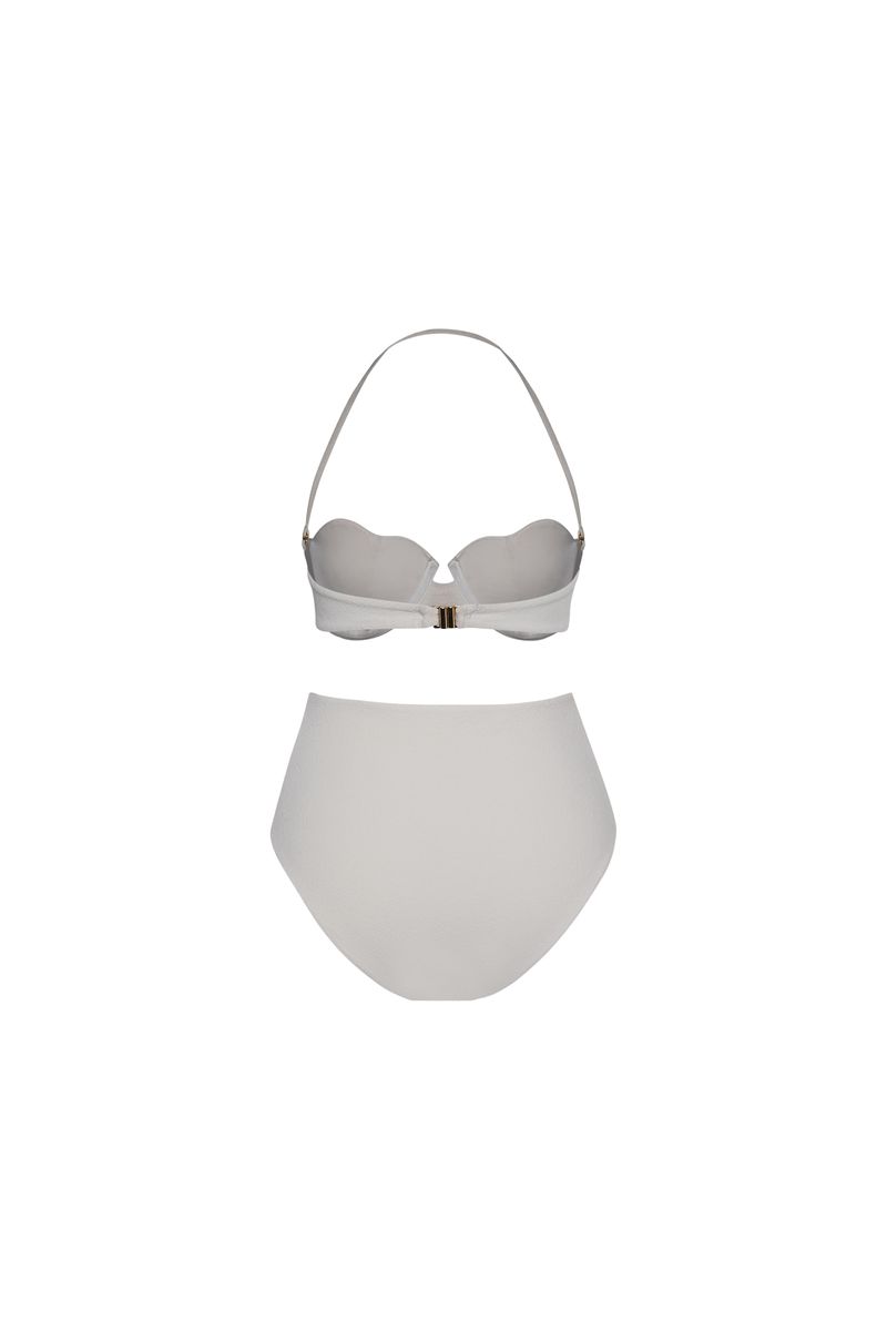 Calcinha Biquíni Hot Pant Conchas Off White