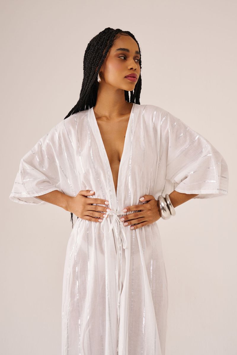 Vestido Saída Longo Infinito Branco