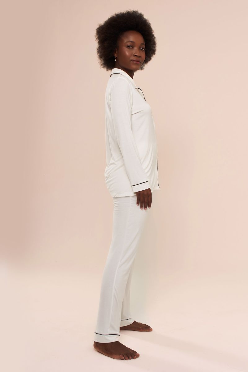 Pijama Longo Classic Off White