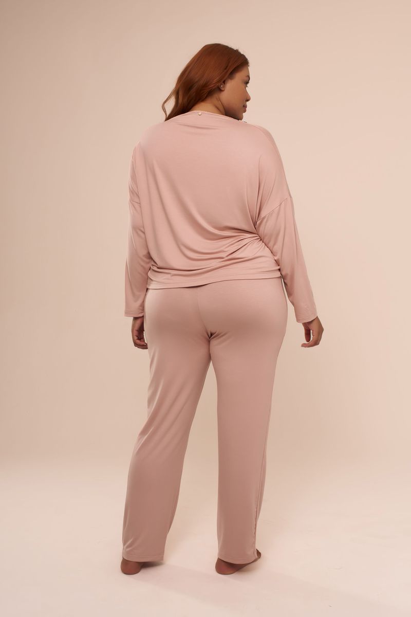 Pijama Longo Sweet Rosa Chá