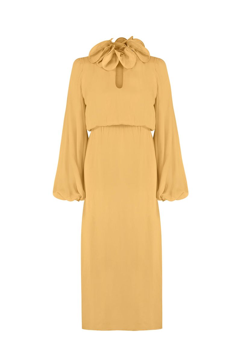 Vestido Dália Amarelo Angu