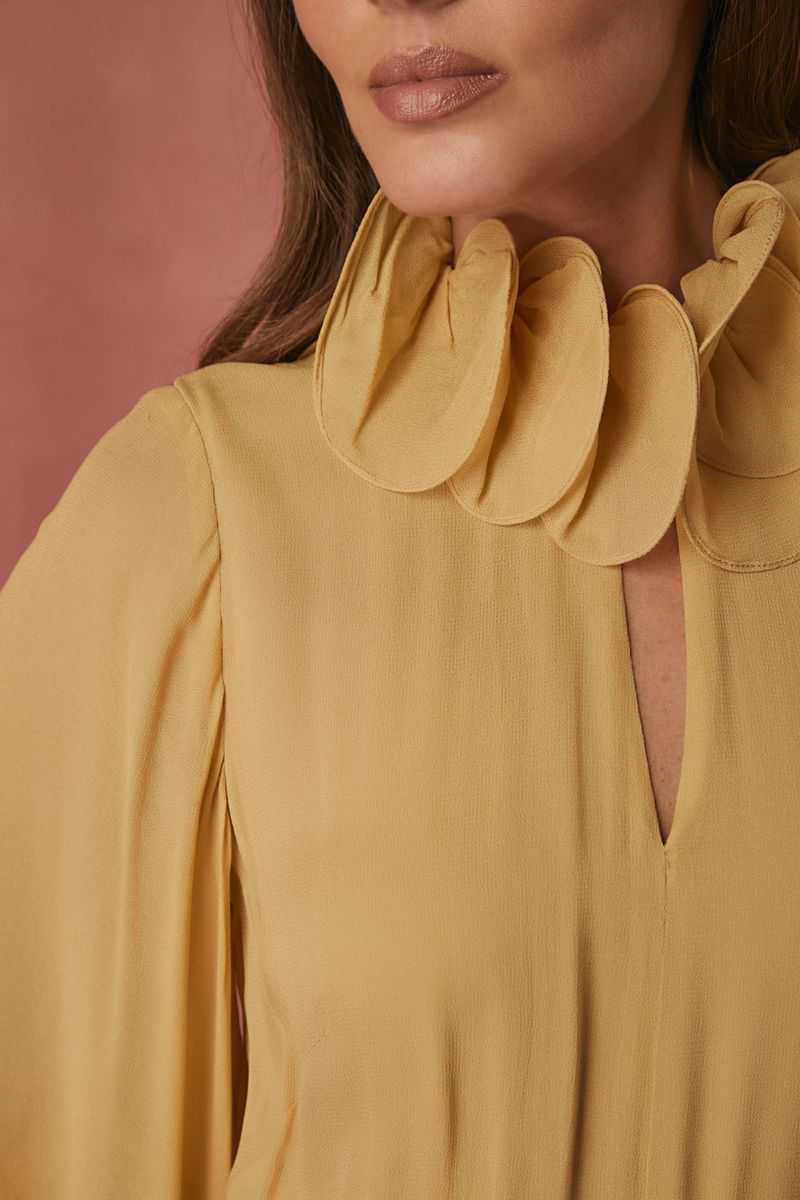 Vestido Dália Amarelo Angu
