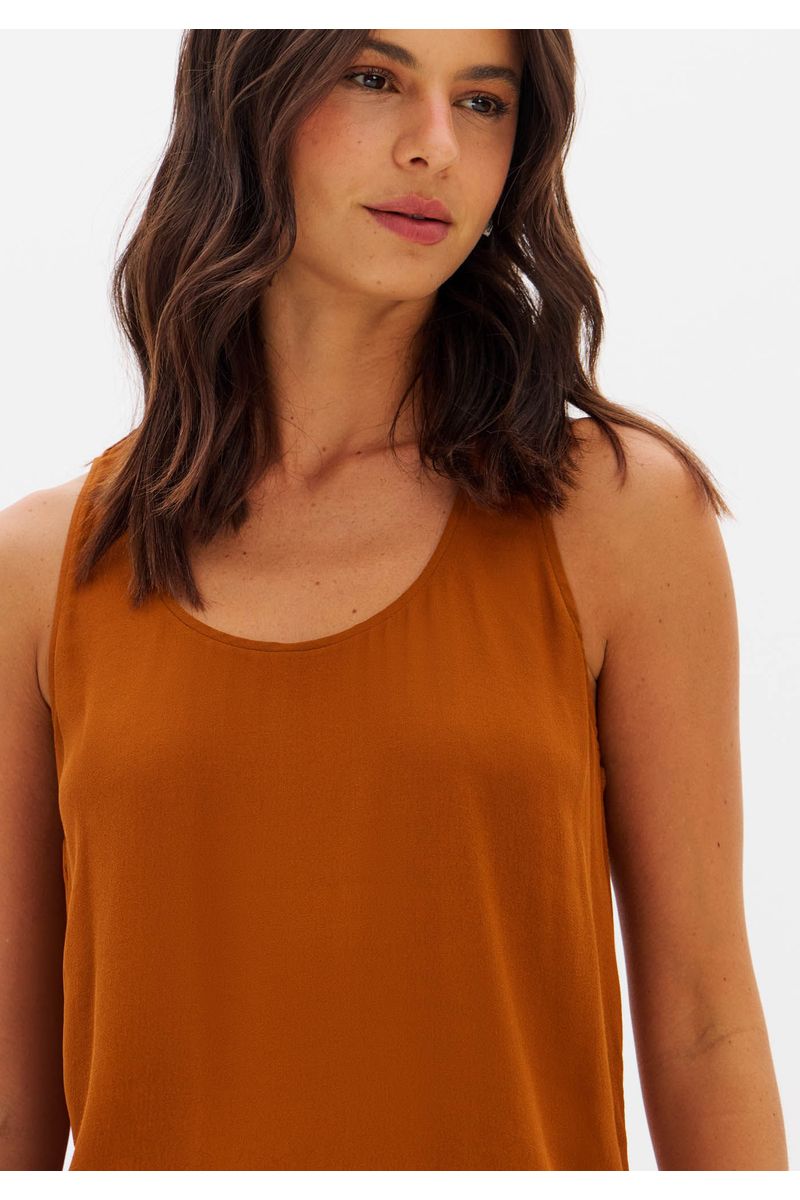 Blusa Sem Manga Crepe De Viscose