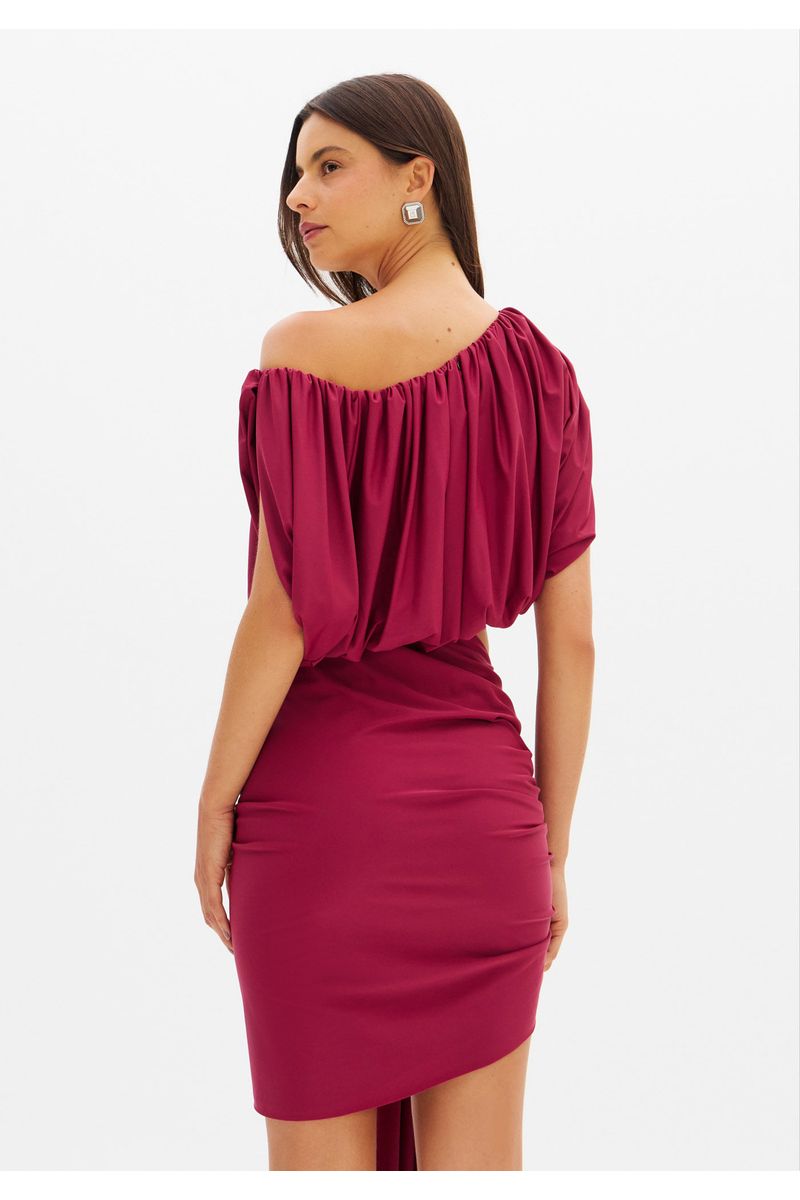 Vestido Curto Cut Off Ombro Único