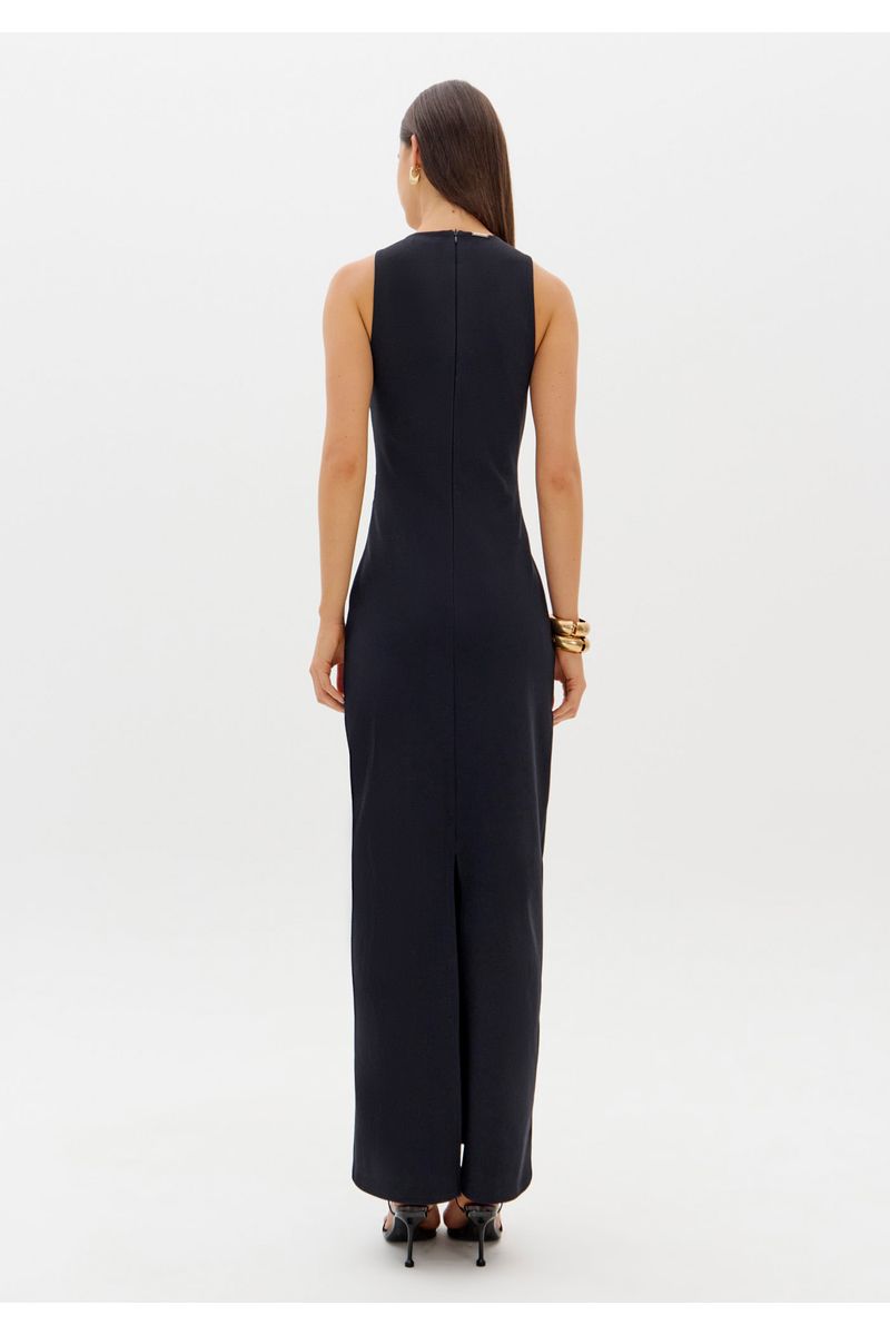 Vestido Super Midi Com Entremeio