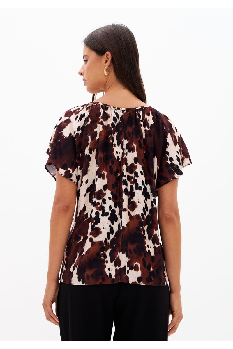 Blusa Manga Curta Estampada