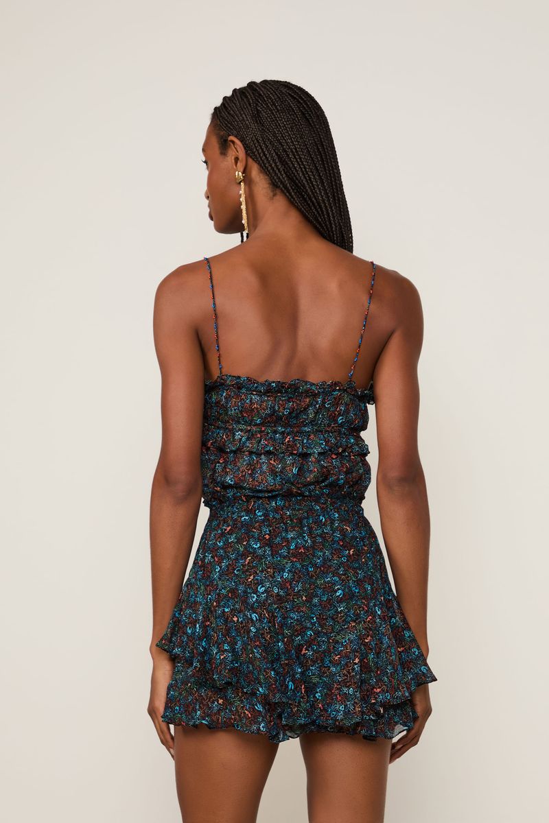 Short Saia De Georgette Leve Cós De Elástico