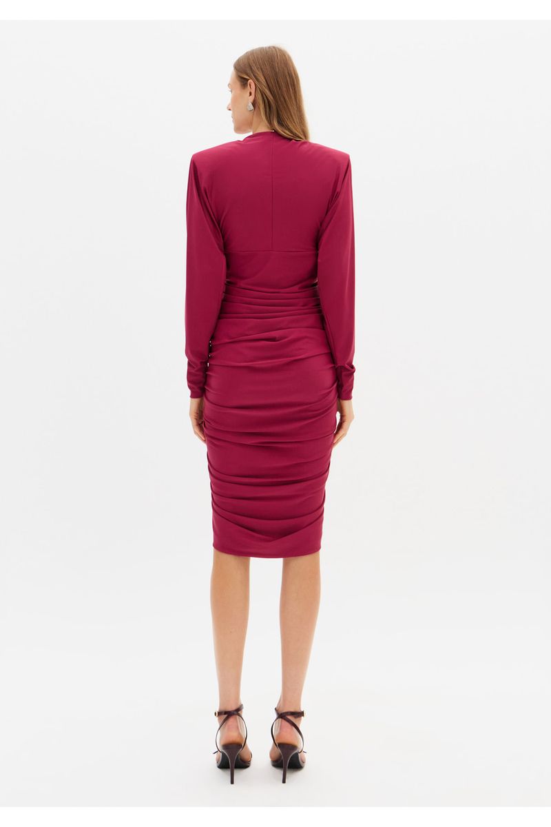 Vestido Midi Manga Longa De Malha