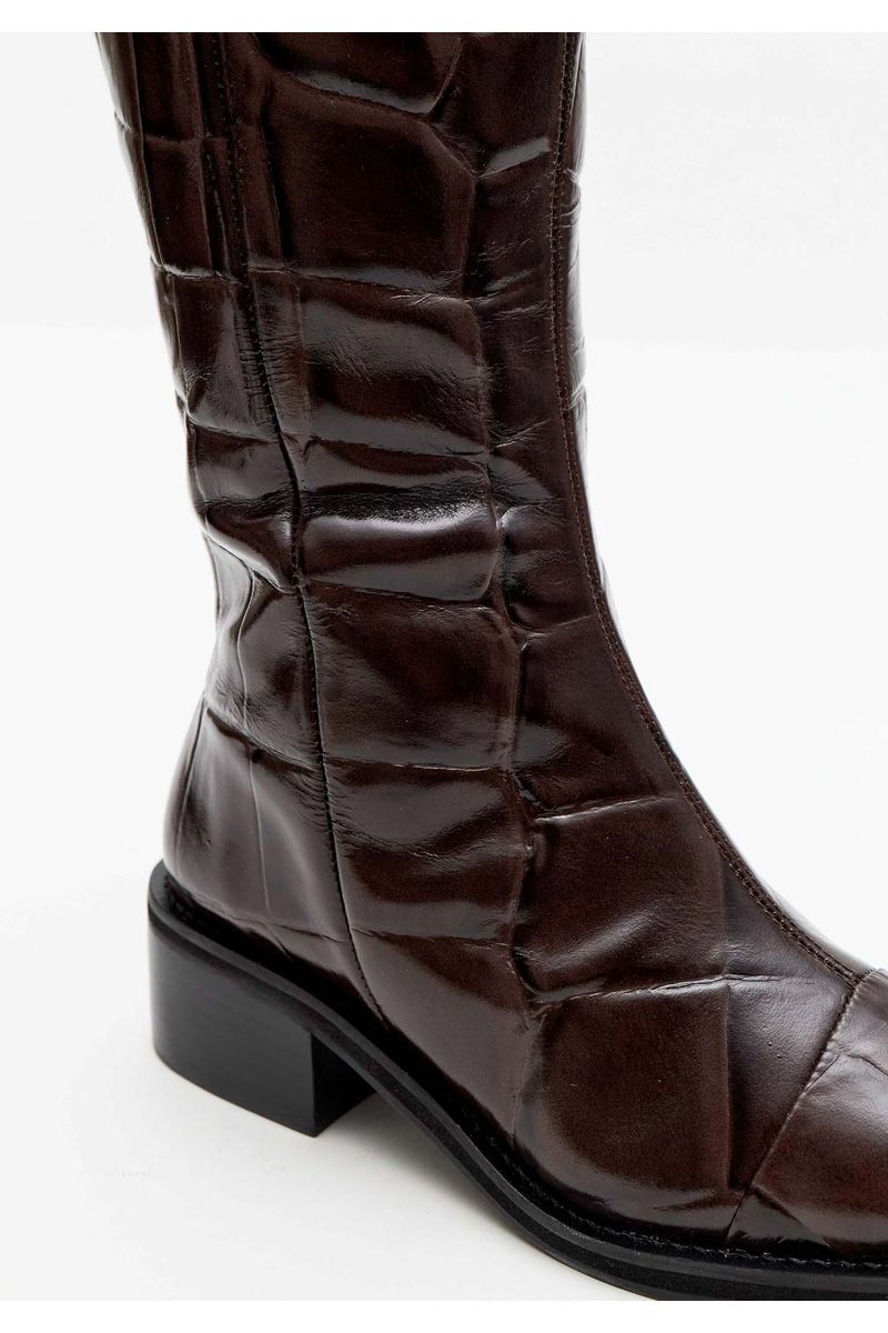 Bota Montaria Couro Croco