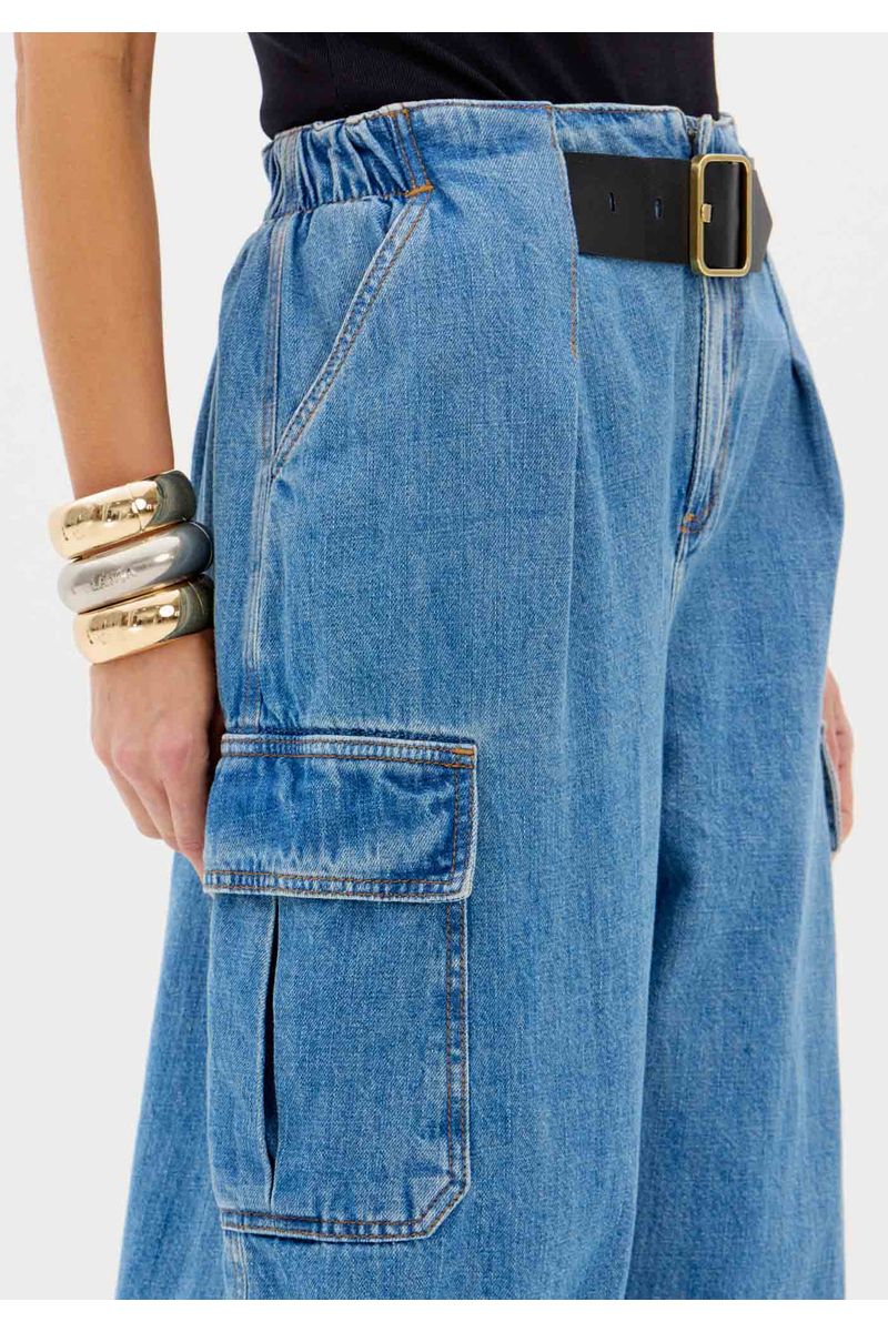 Calça Carrot Jeans Com Cintura Alta