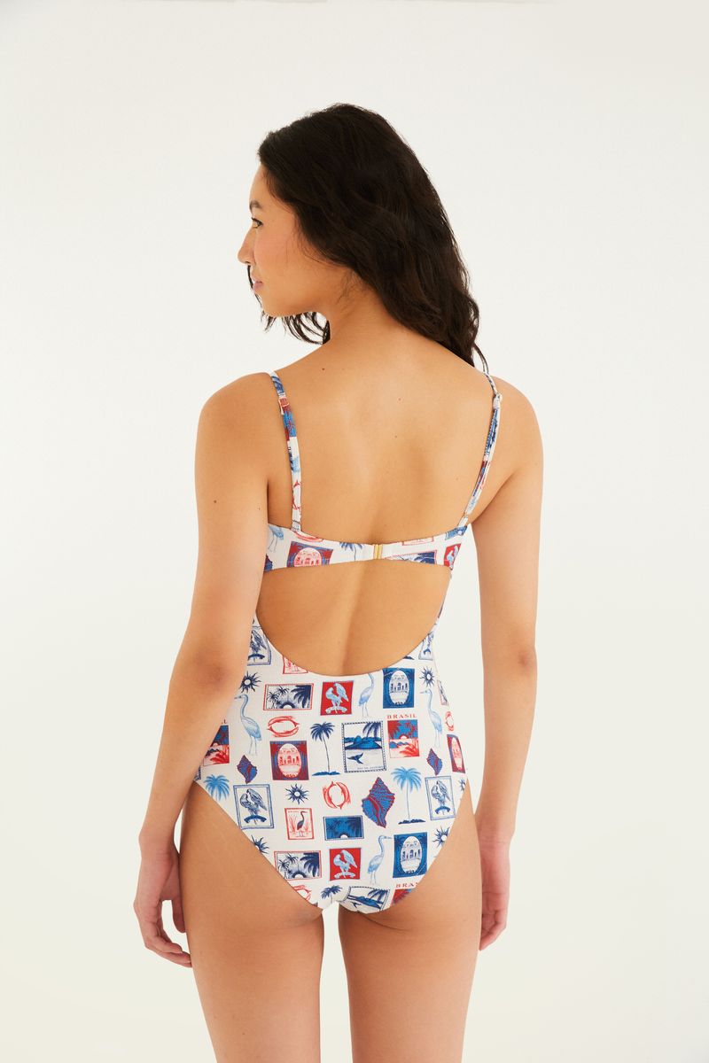 Maiô Estampado Tropical Vintage