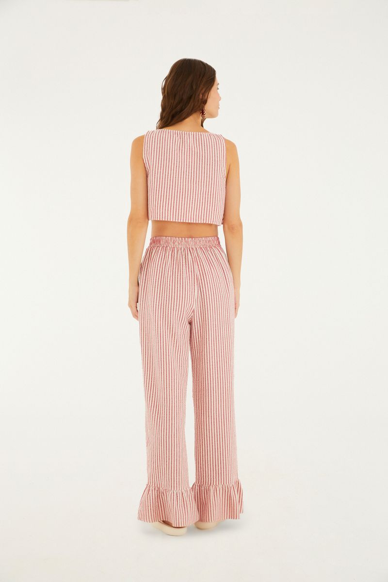 Calça Babado Fio Tinto