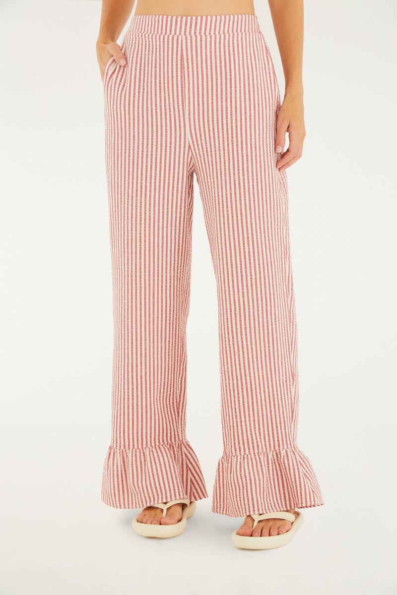 Calça Babado Fio Tinto