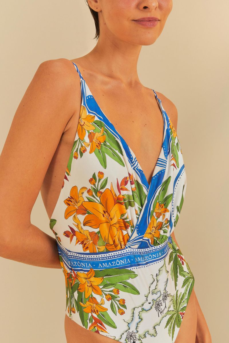 Maiô Localizado Estampado Destino Tropical