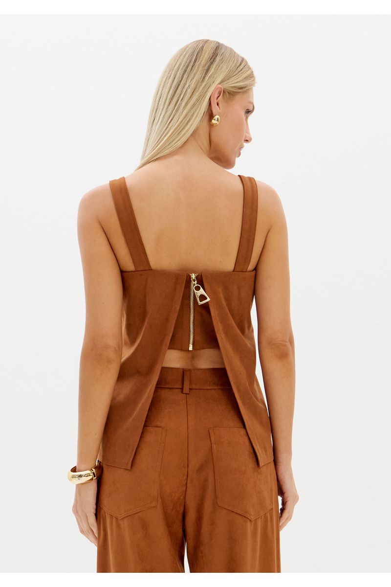 Blusa De Alças Malha Suede