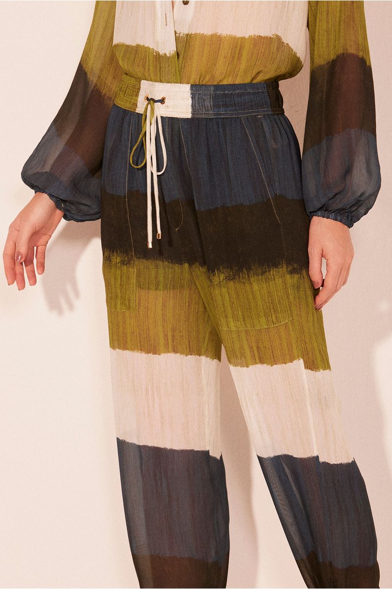 Calça Baggy Listrado Textura
