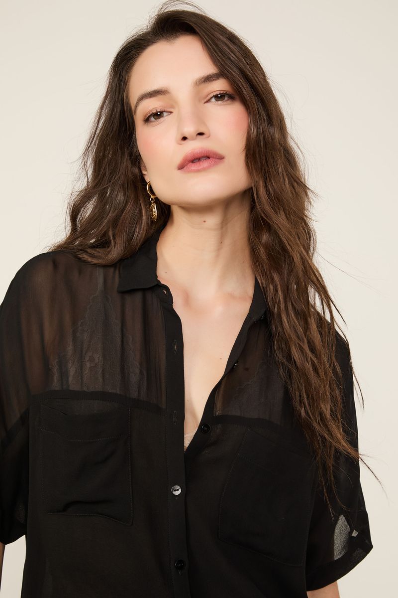 Camisa Ampla Preta