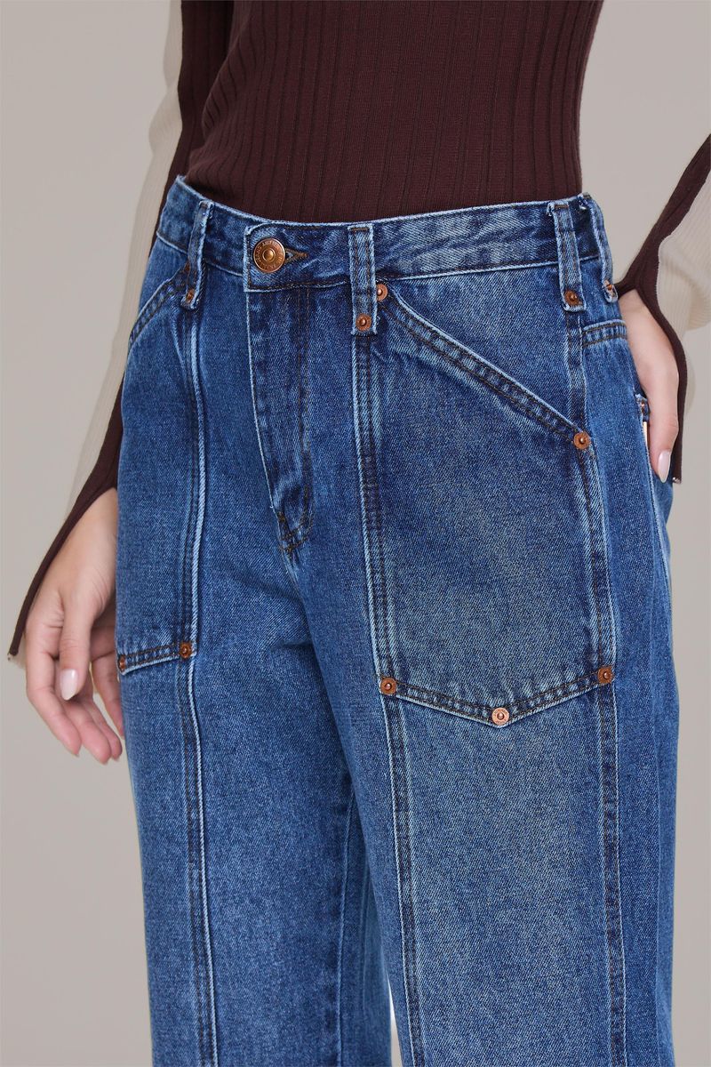 Calça Jeans Reta Jeans Claro Rock Rebites