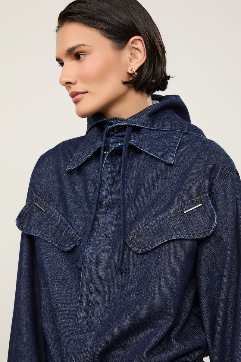 Casaco Jeans Over Capuz