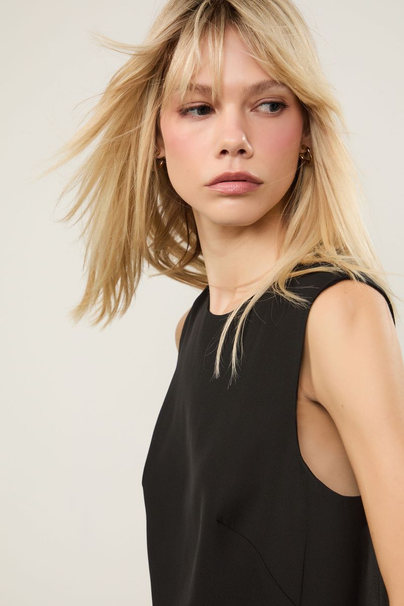 Top De Crepe Preto