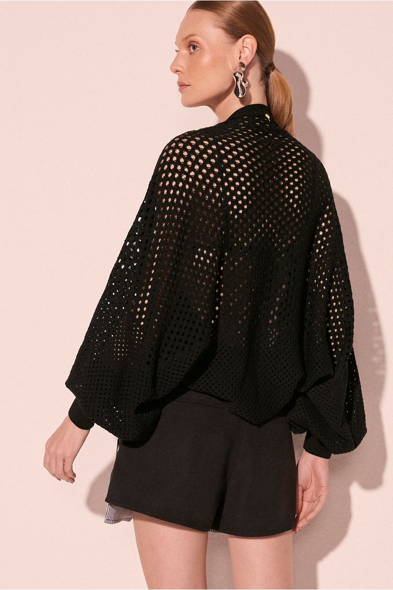 Cardigan Bolero Ampulheta Preto