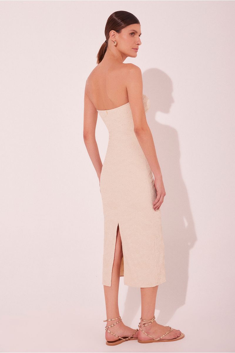 Vestido Midi Textura Off White