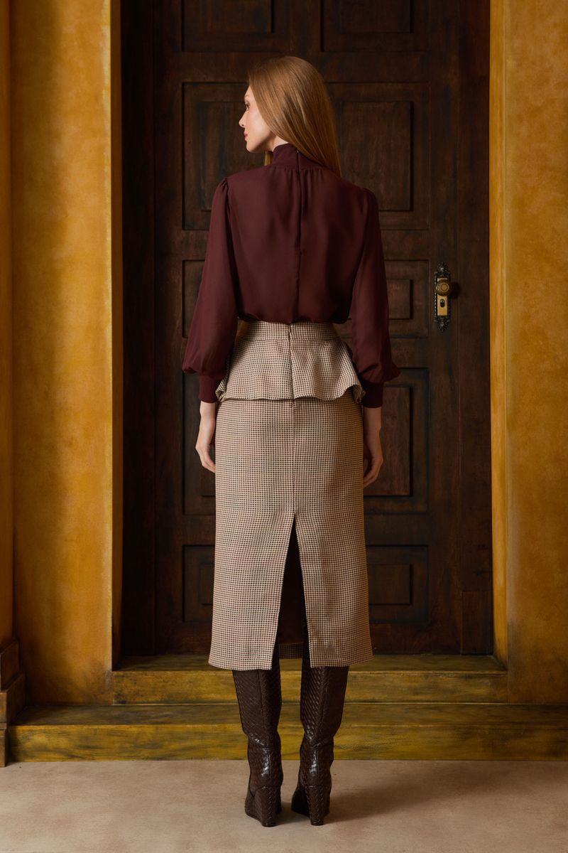 SAIA MIDI BASQUE ALFAIATARIA CAMEL