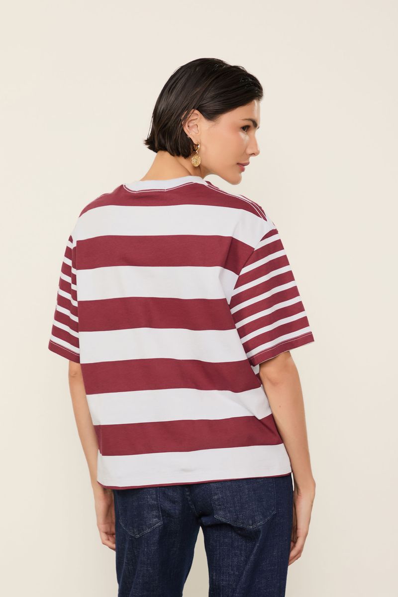 T-Shirt De Malha Fio Tinto