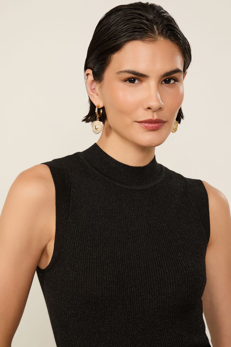 Regata De Tricot Com Lurex Básica
