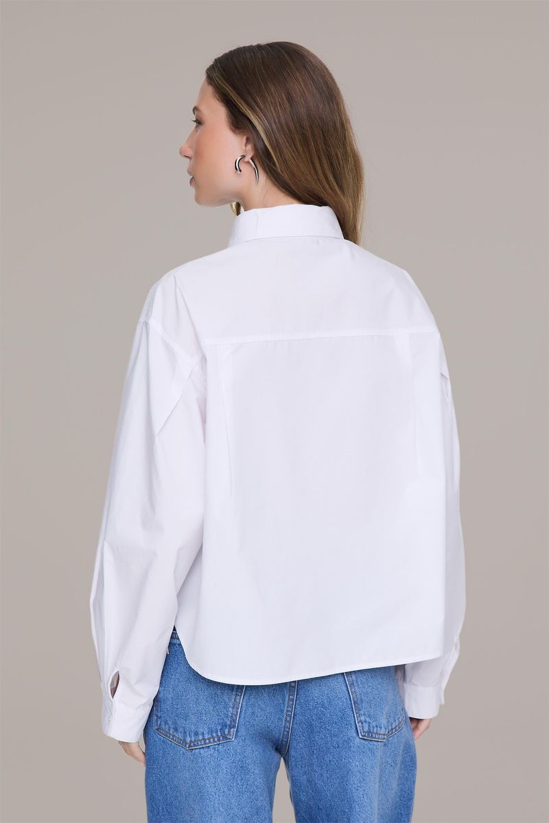Camisa Branco Com Bolso